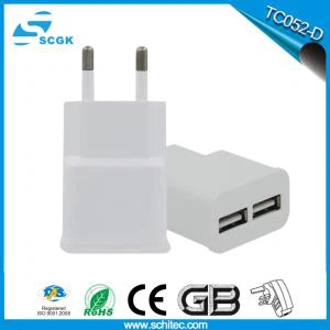 Fast Charger Portijiet Doppju USB Wall Charger Adapter għat-Telefon 5V 2.1A