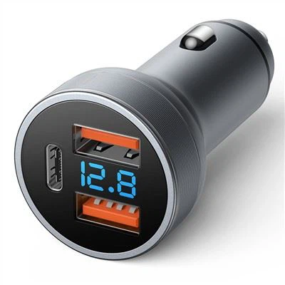 Qc3.0 Ċarġer tal-Karozza USB bi Skrin tal-Wiri Led